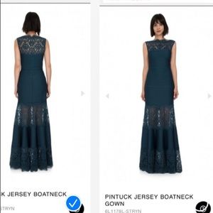 Tadashi PINTUCK JERSEY BOATNECK GOWN